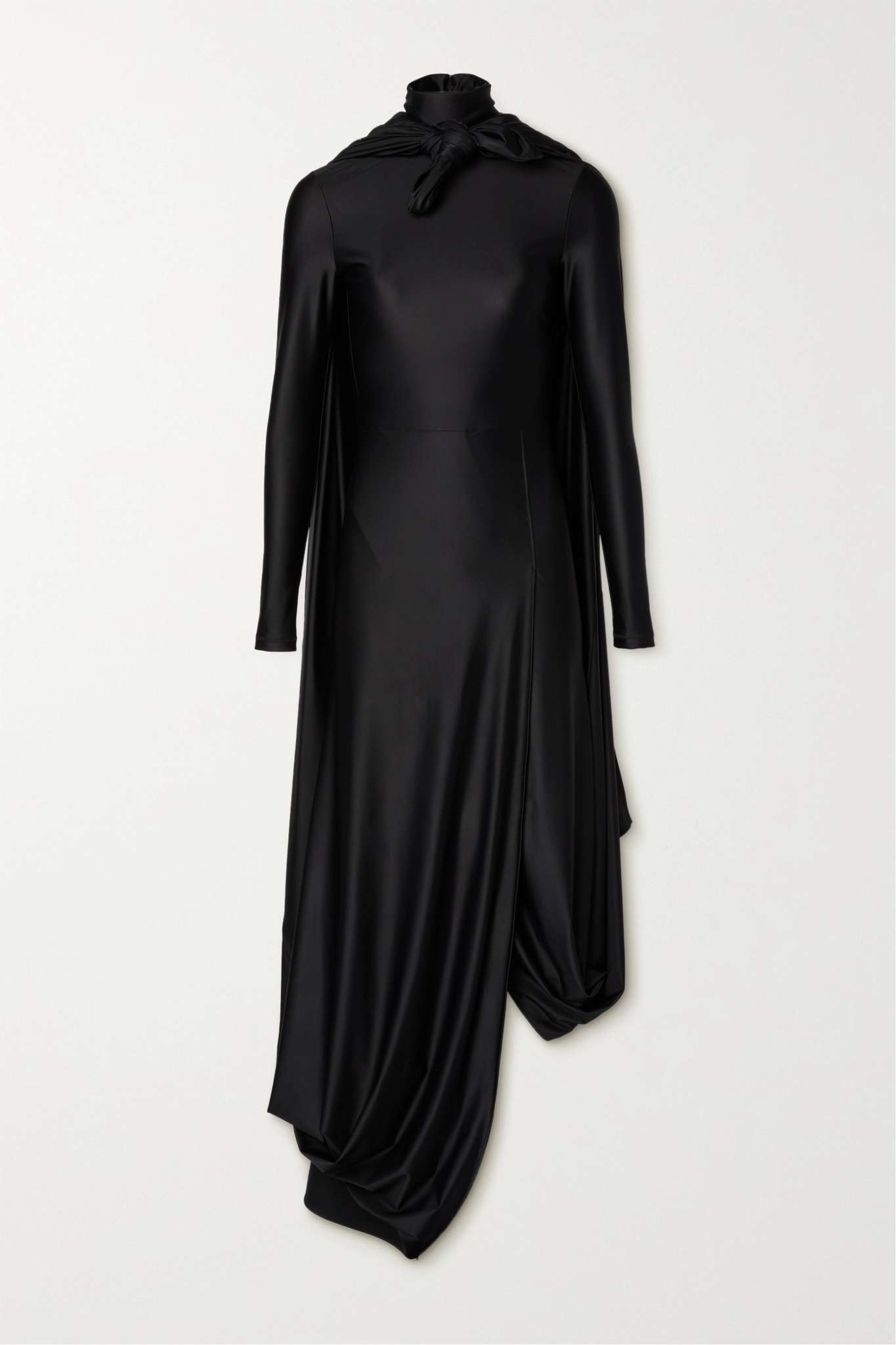 Draped jersey turtleneck gown - 5