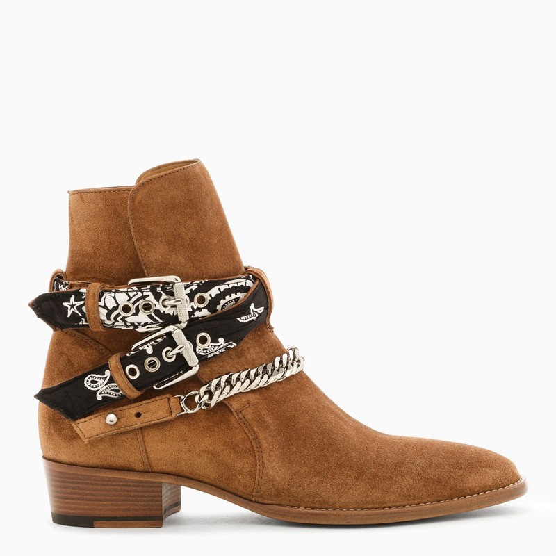 Brown suede Bandana Buckle boots - 1