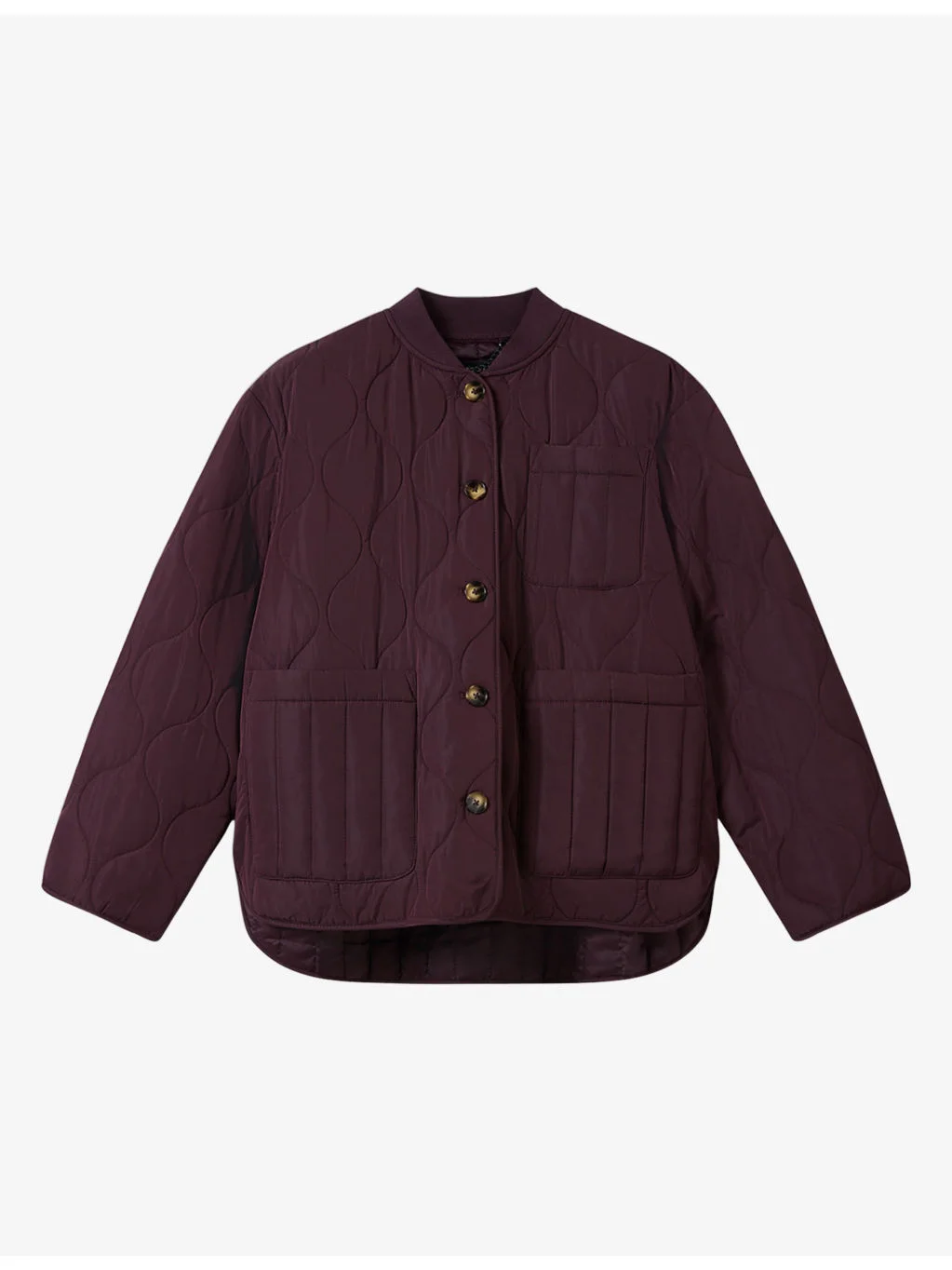 Quilted Button-Down Shell Coat - 1