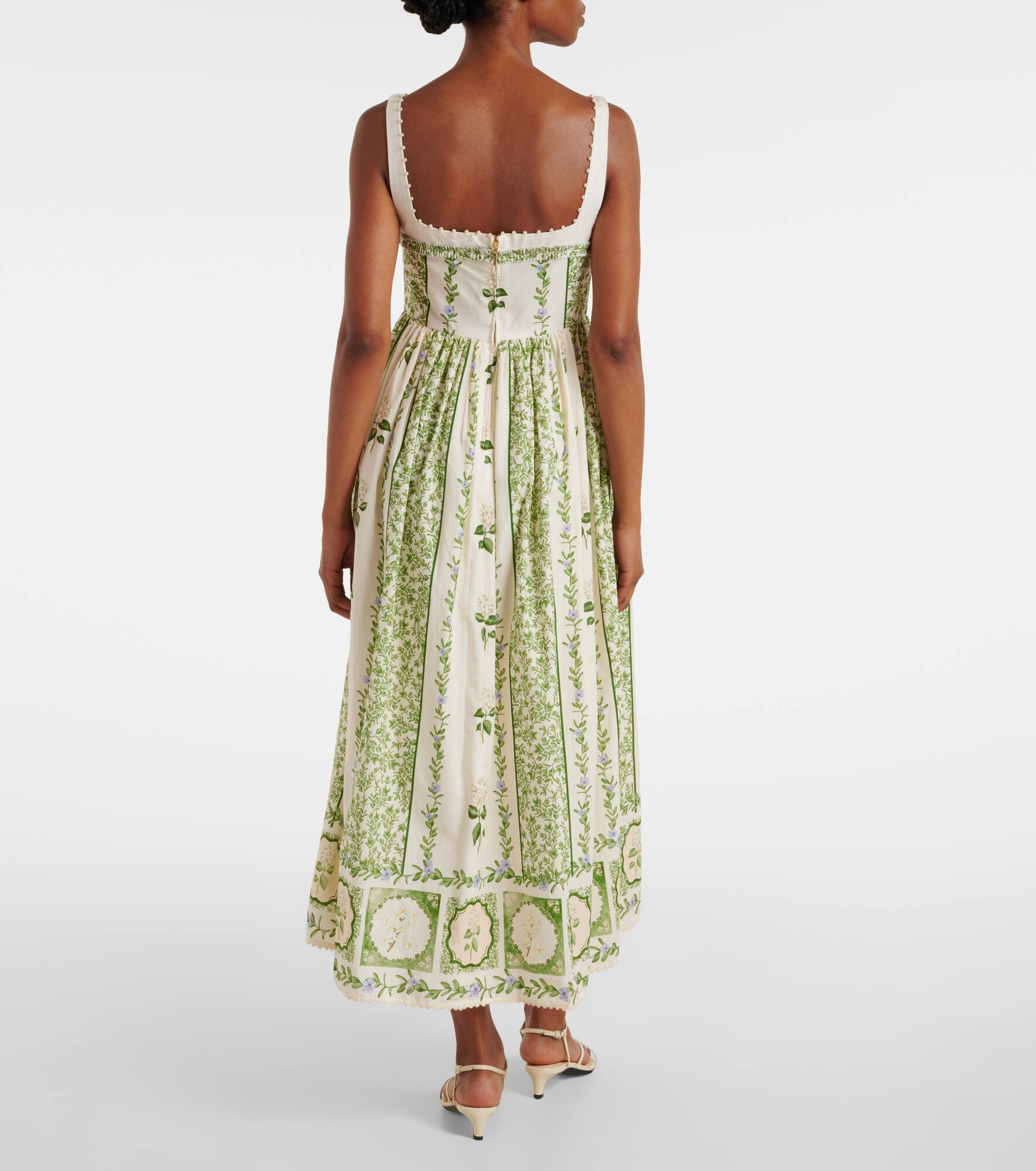 Barbara floral cotton midi dress - 3