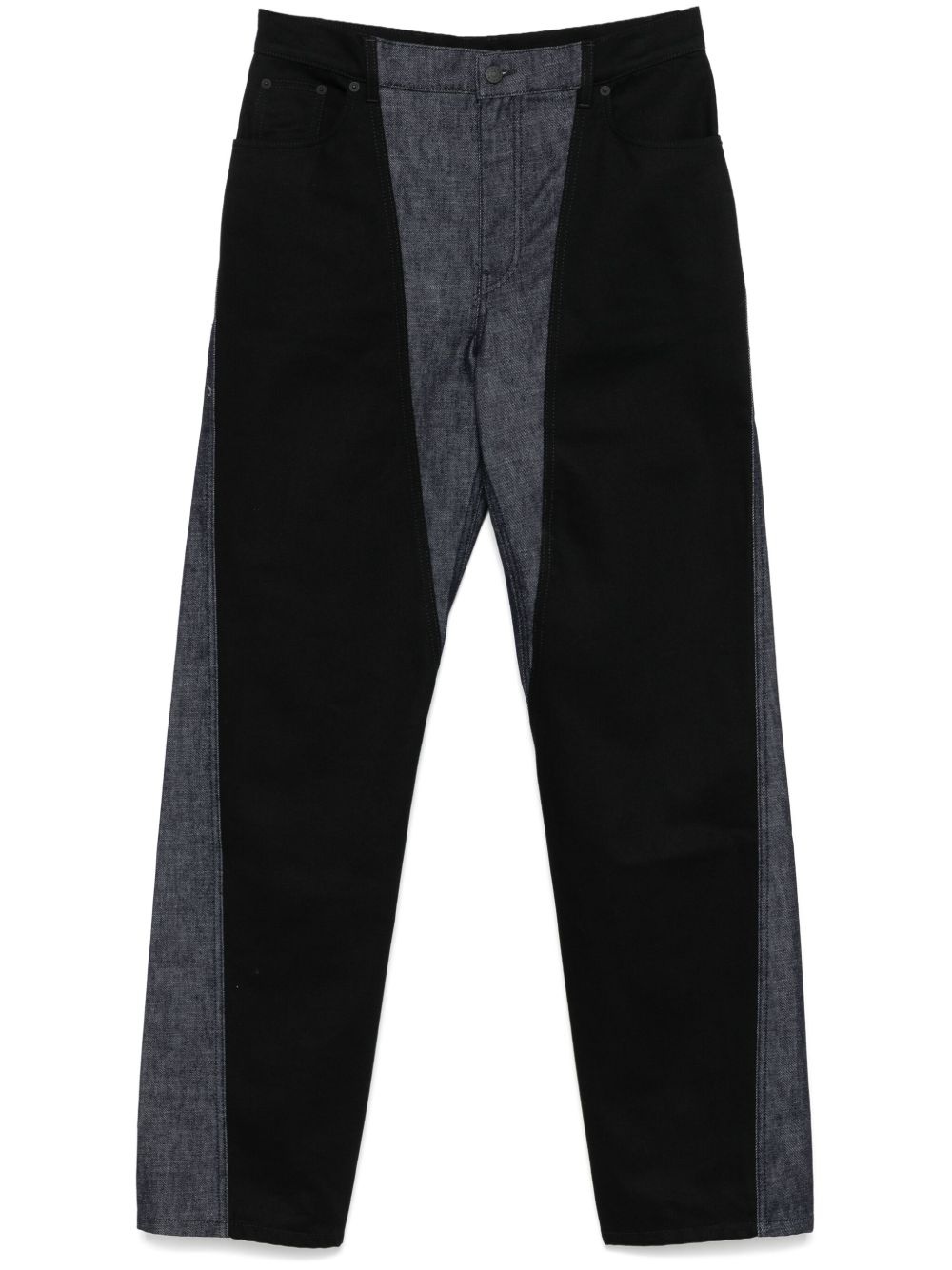 bi-color straight-leg jeans - 1