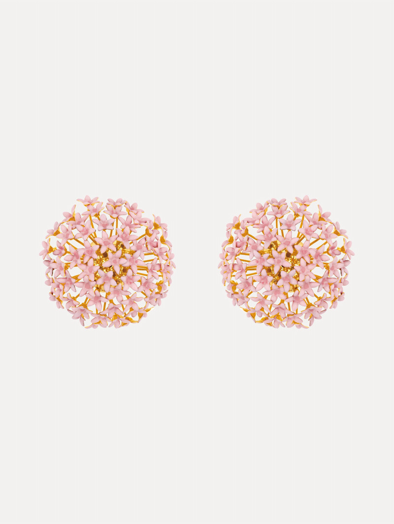 LARGE FOXGLOVE POMPOM CLIP-ON EARRINGS 1