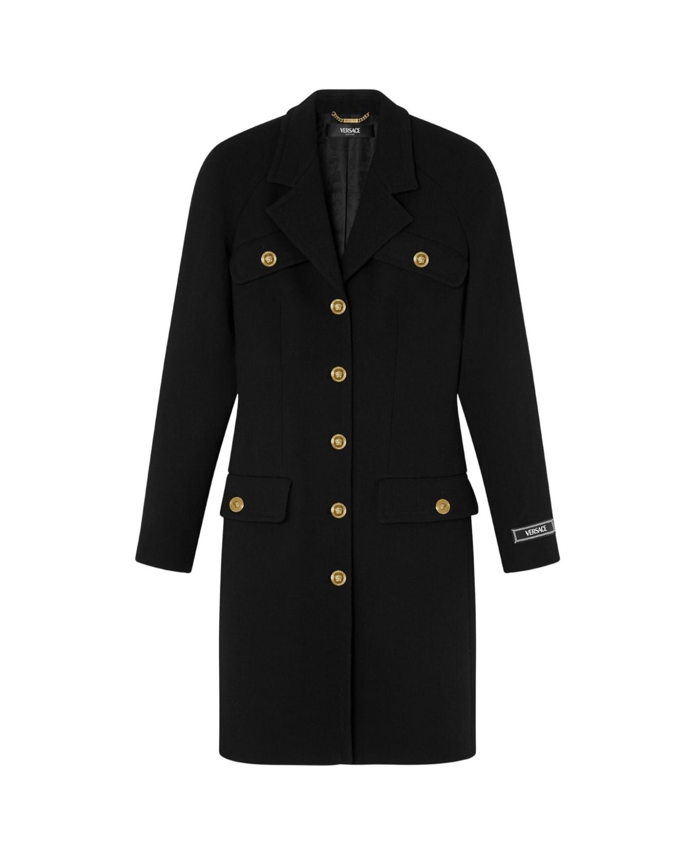 Black Virgin Wool Blend Coat - 1