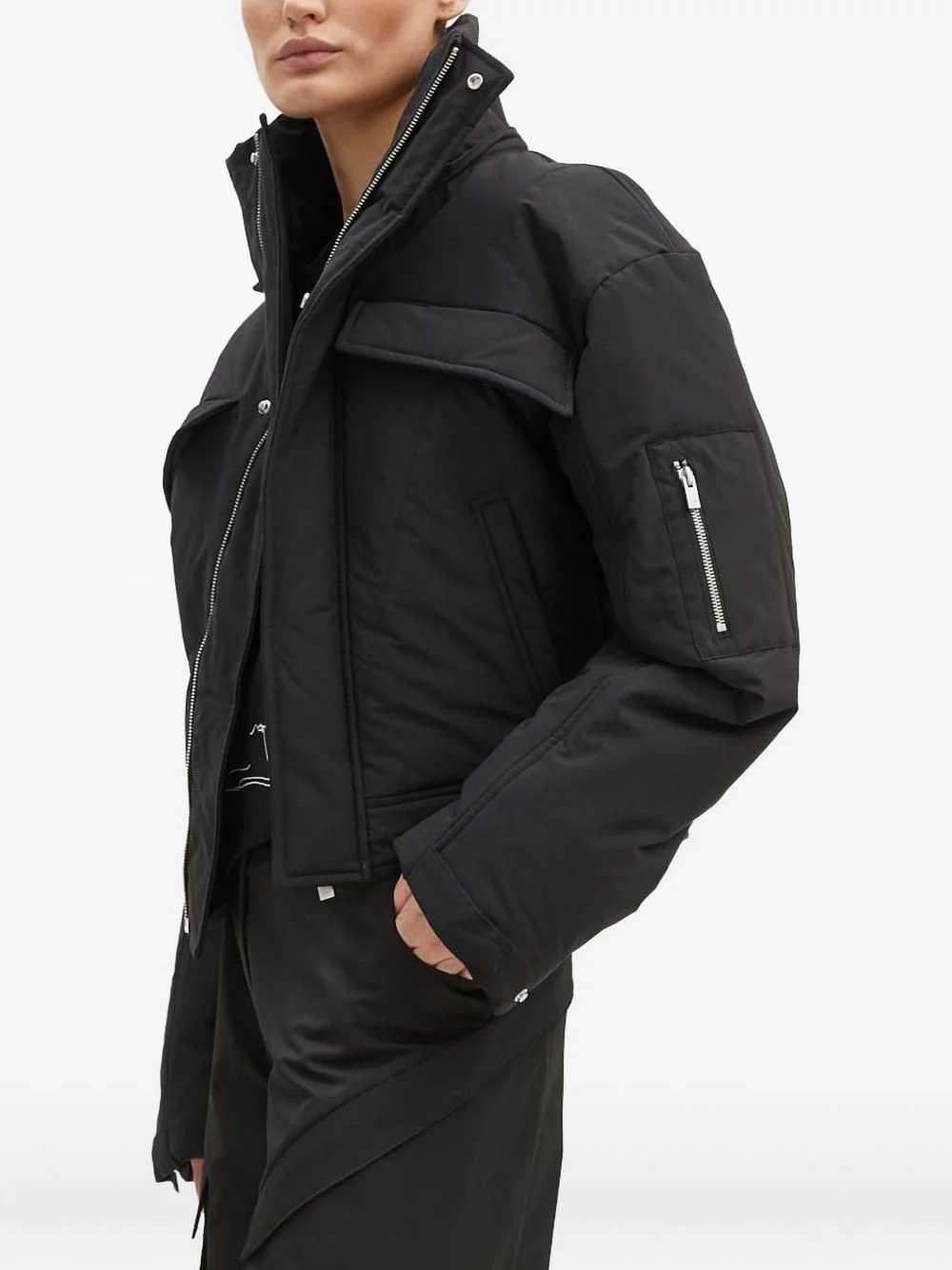 zip-fastening hooded jacket - 1