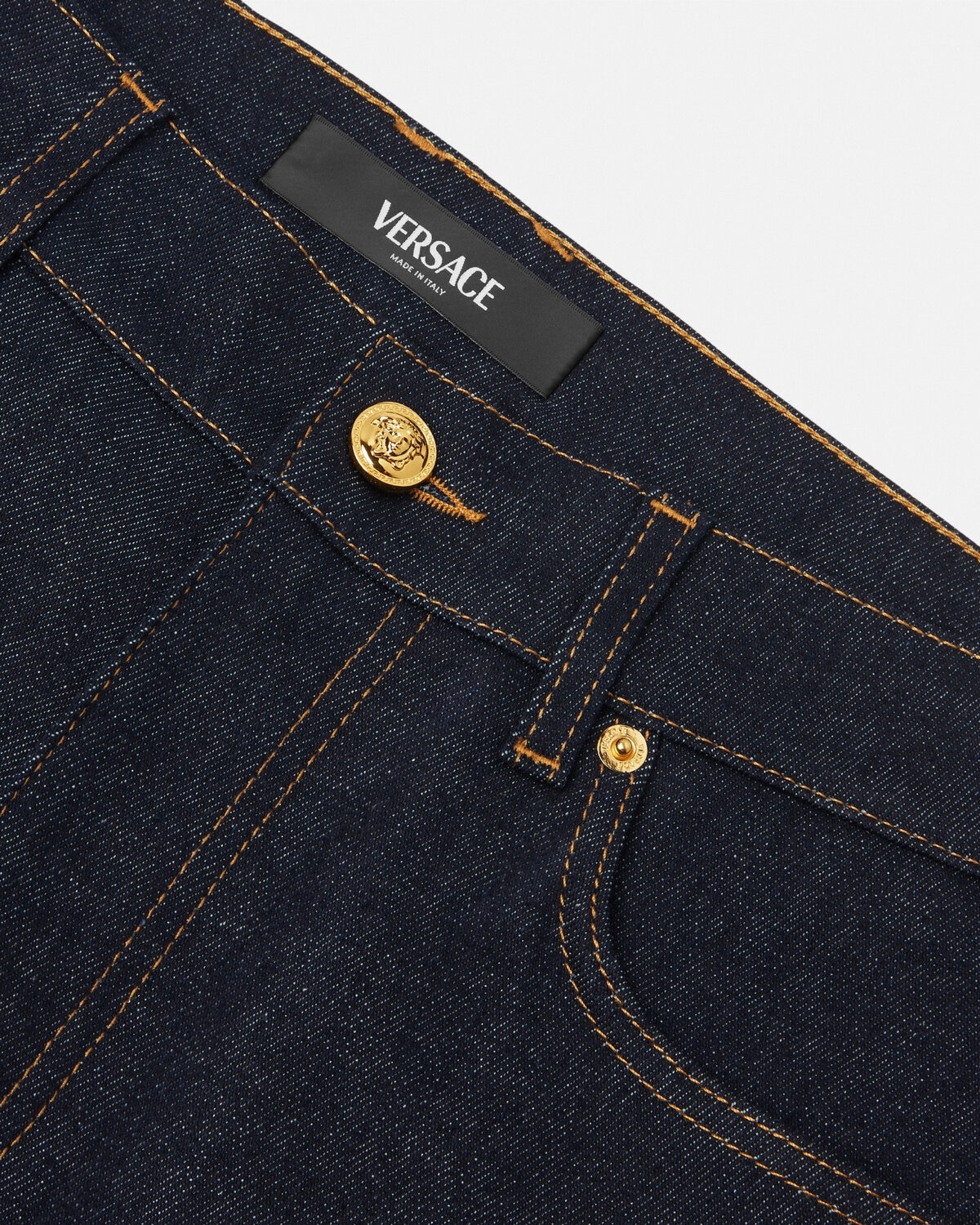 【送料&関税込】Versace Slim Denim Pants Piece Number Slim Jeans Black | VERSACE US
