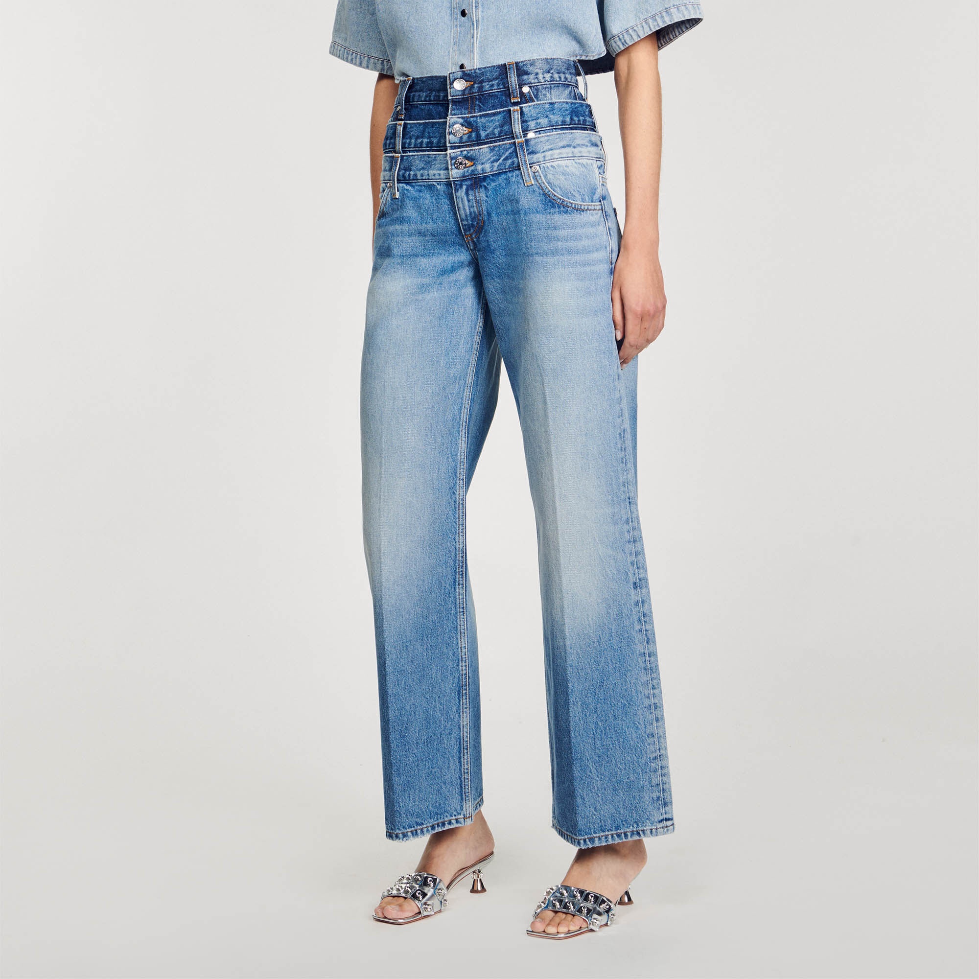 TRIPLE WAISTBAND JEANS - 5