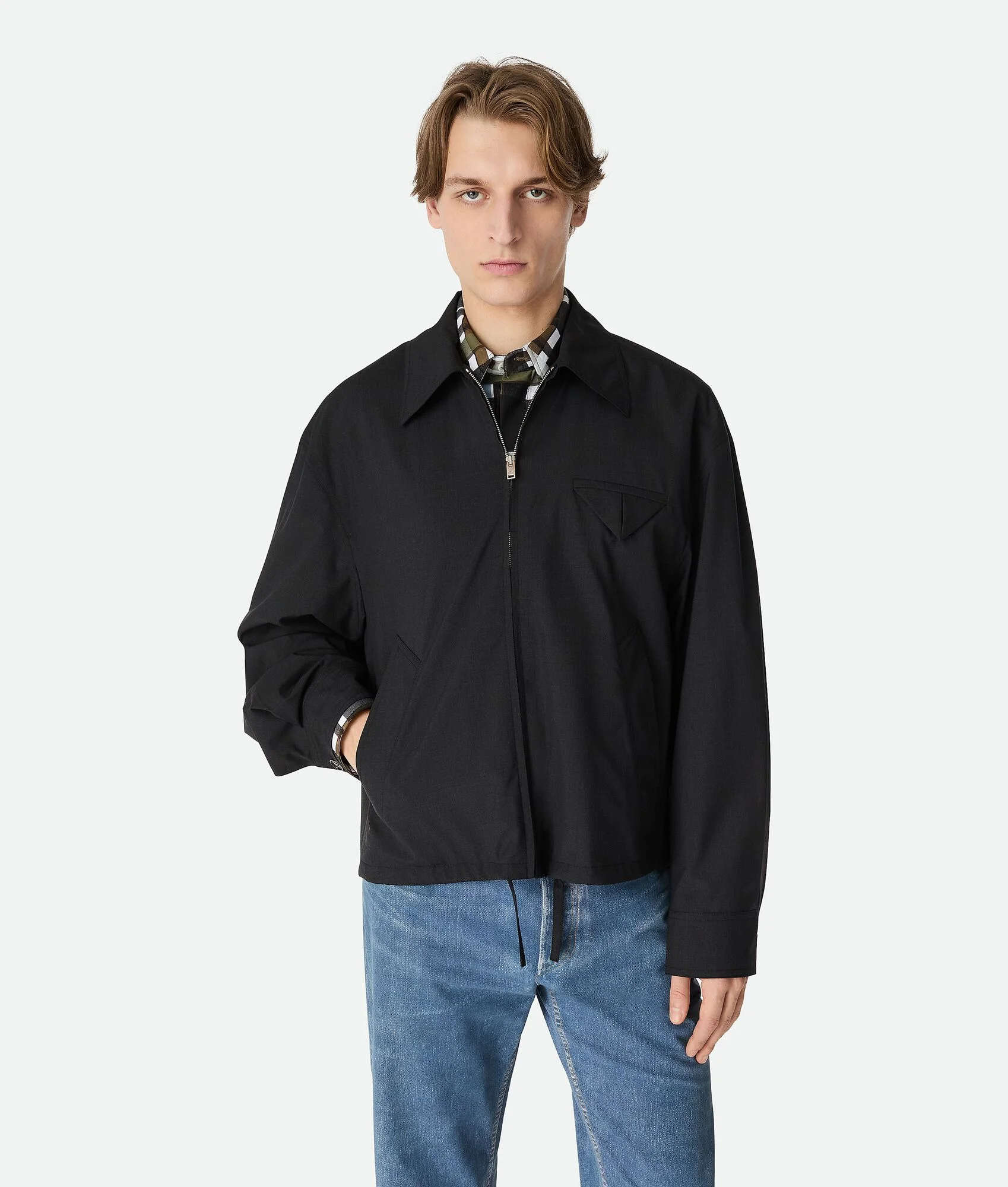 Fine Wool Kimono Blouson - 1