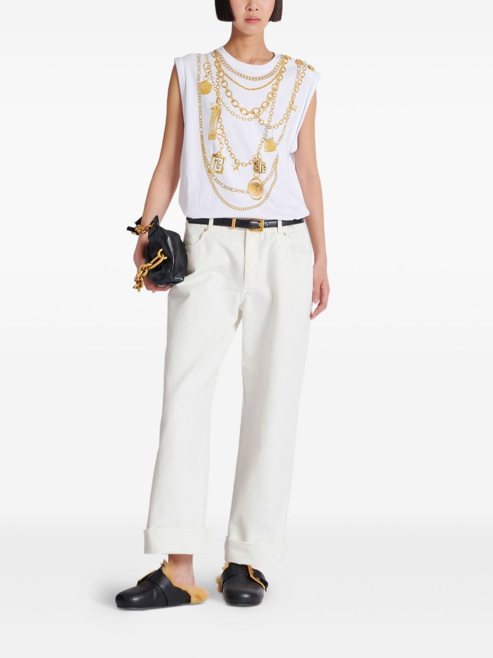 Collier-print vest - 2