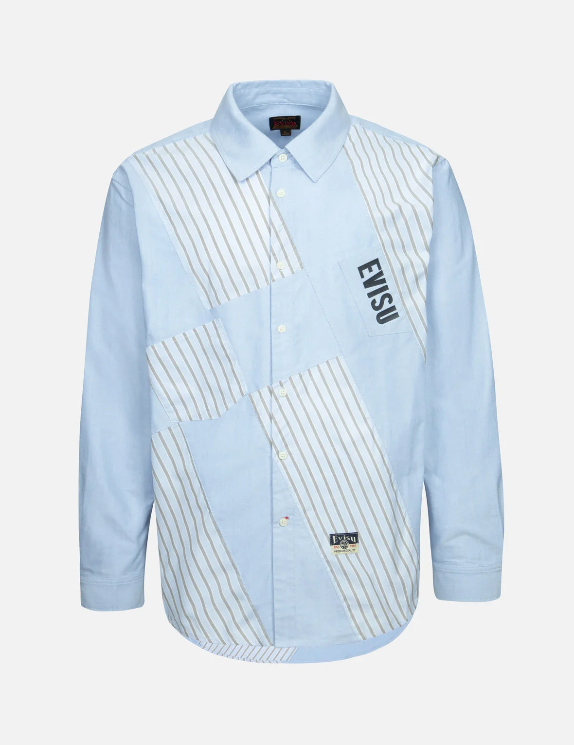 WHEEL OF WISDOM AND LOGO PRINT RELAX FIT DECONSTRUCTIVE SHIRT - 1