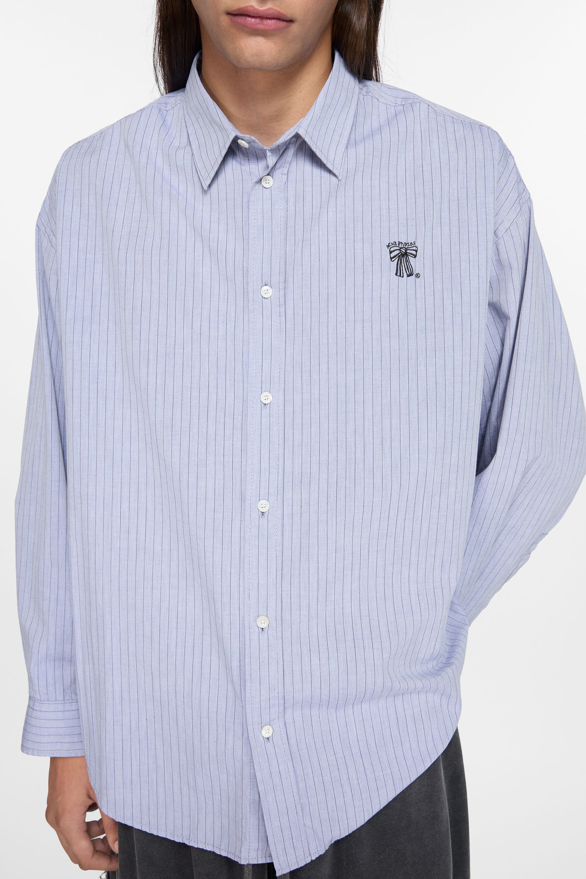 Button-up shirt - Blue/black - 4