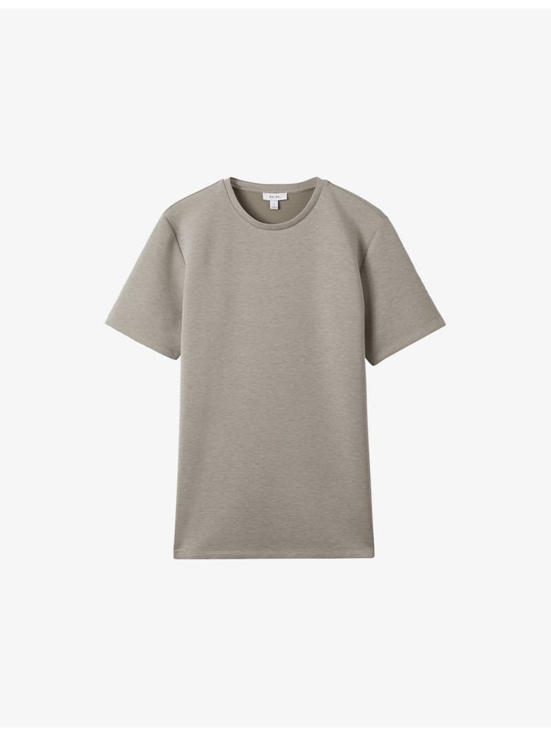 Bradley stitched-trim stretch woven-blend T-shirt 1