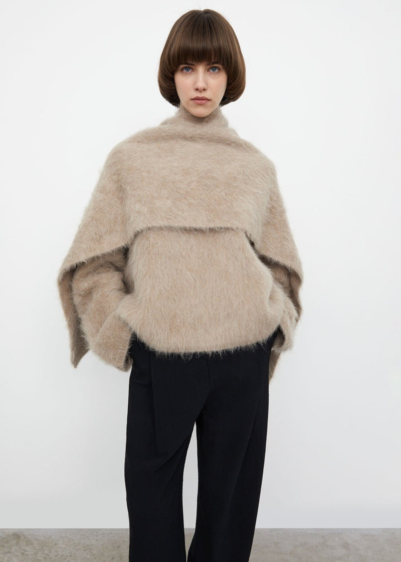 TOTEME Alpaca knit scarf clay outlook