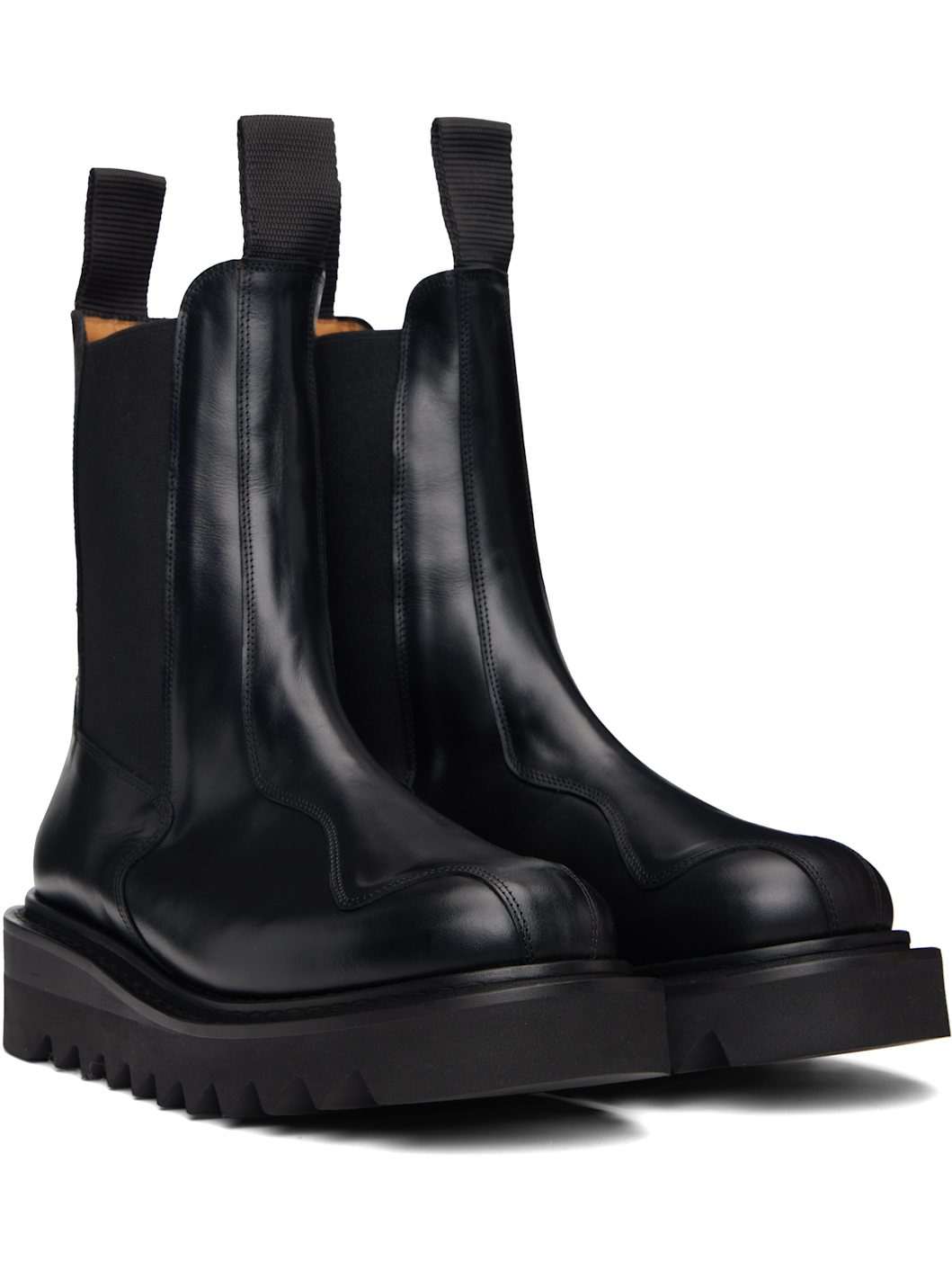 SSENSE Exclusive Black Hard Leather Chelsea Boots - 4