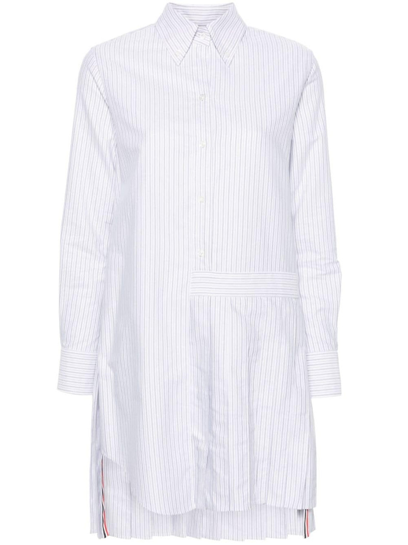 pleated striped shirt dress 1
