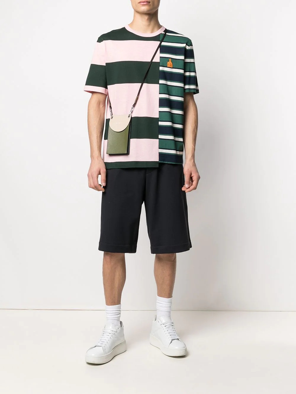 logo-embroidered striped T-shirt - 2