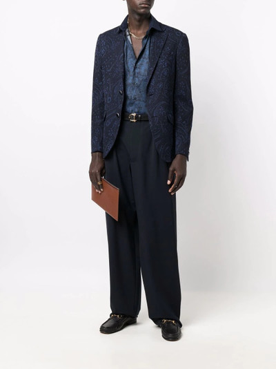 Etro paisley jacquard wool blazer outlook