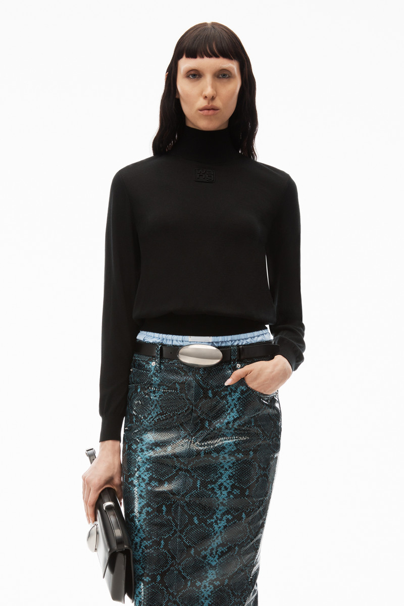 Alexander Wang long sleeve turtleneck in merino wool outlook