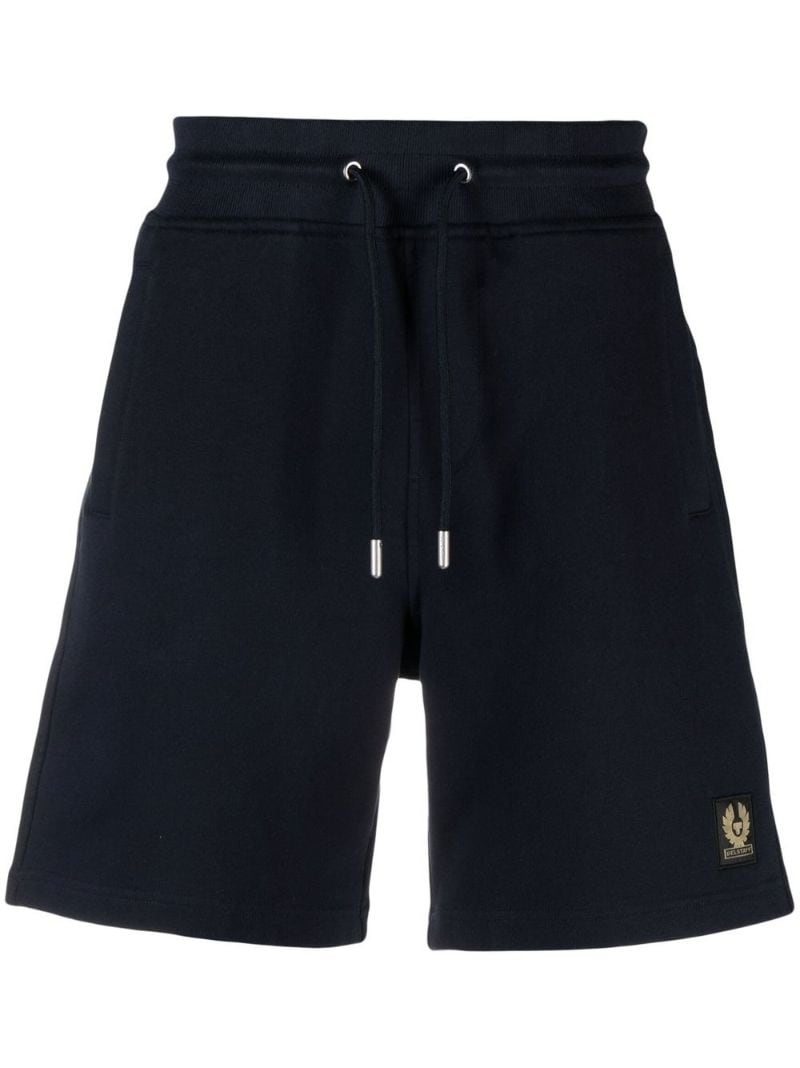 logo-patch cotton track shorts - 1