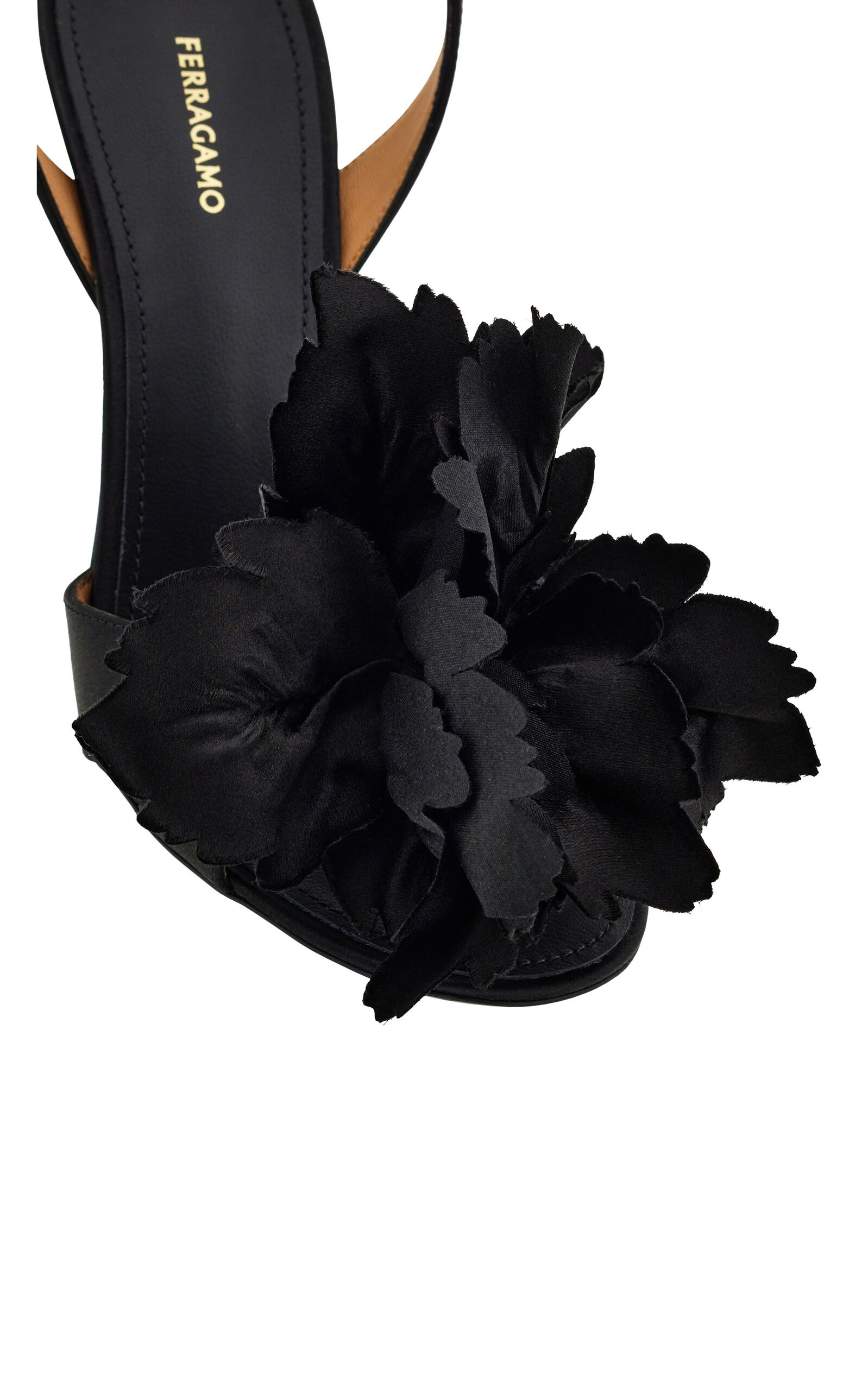 Ghilly Flower-Detailed Leather Sandals black - 6