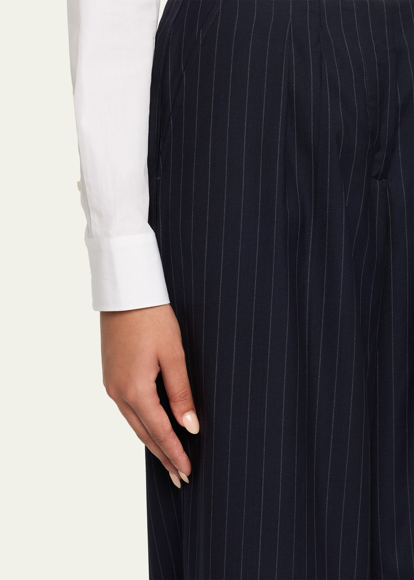 Elia Pinstripe Italian Wool Pants - 5