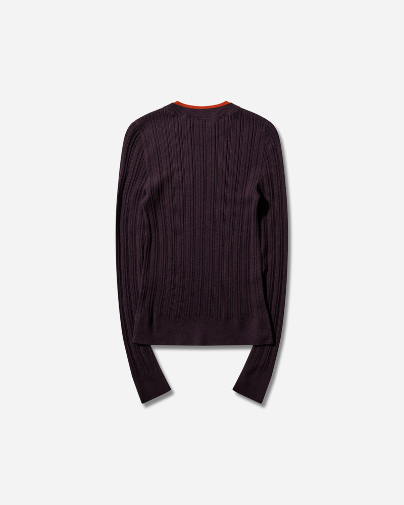 Dries Van Noten Men's Merino Wool Sweater Dark Purple outlook