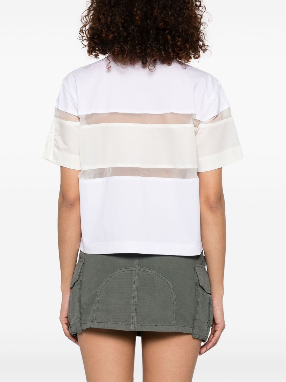 contrast-panel T-shirt - 4