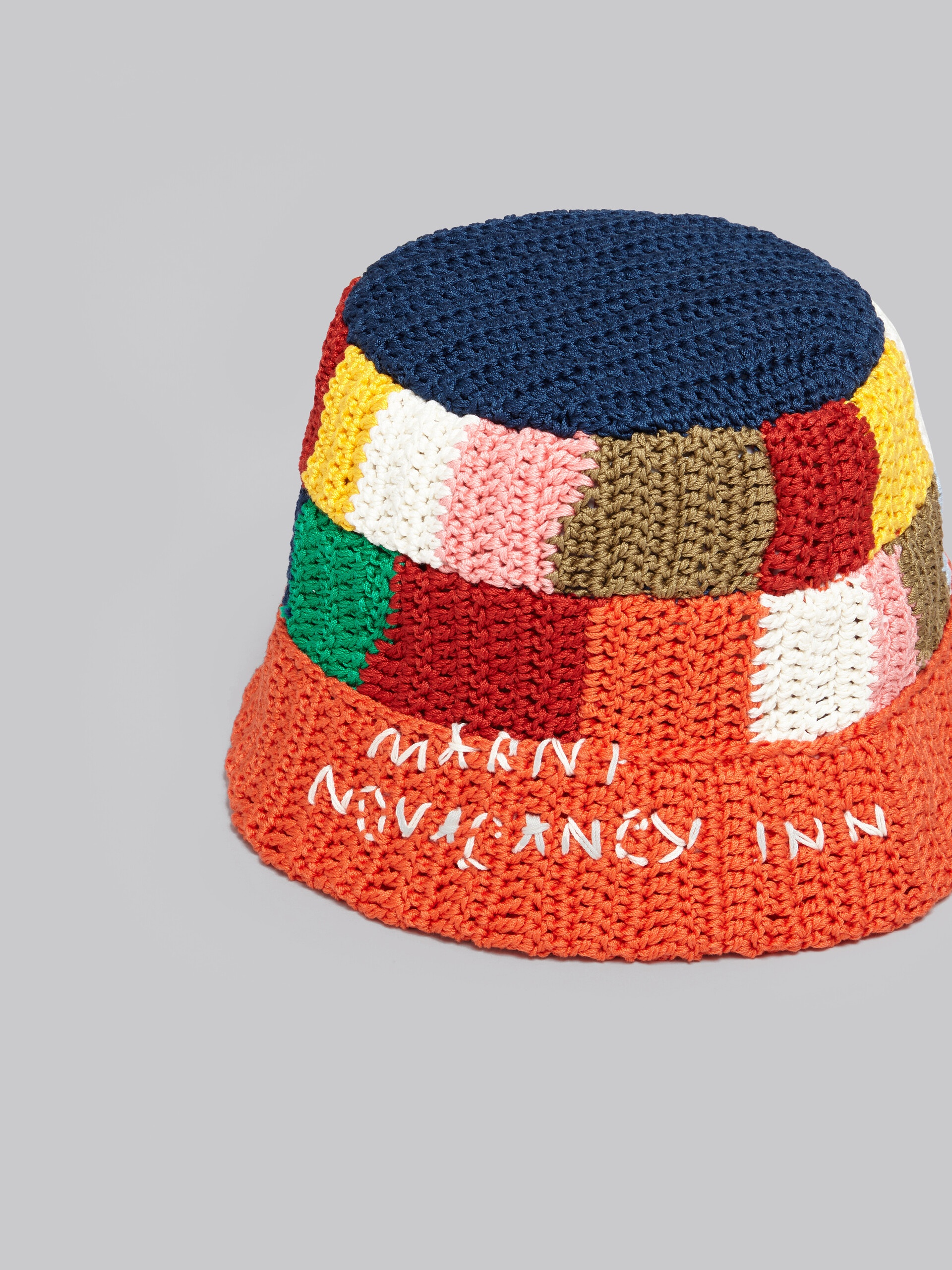 MARNI X NO VACANCY INN - MULTICOLOUR COTTON-KNIT BUCKET HAT - 4