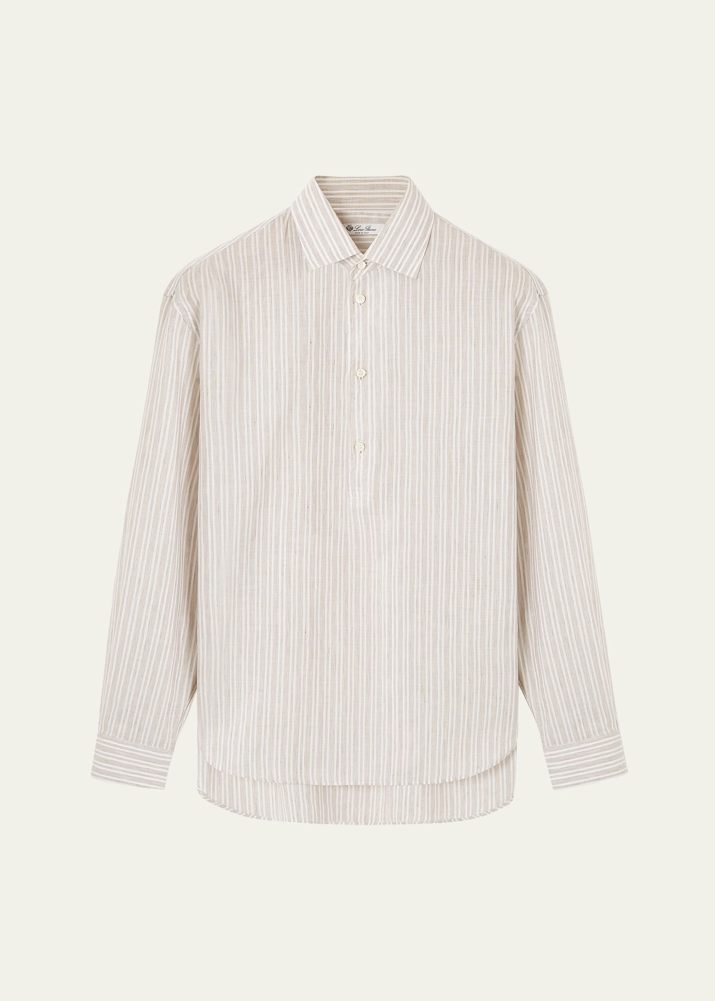 Men's Raffaele Cotton and Linen Stripe Sport Shirt - 1