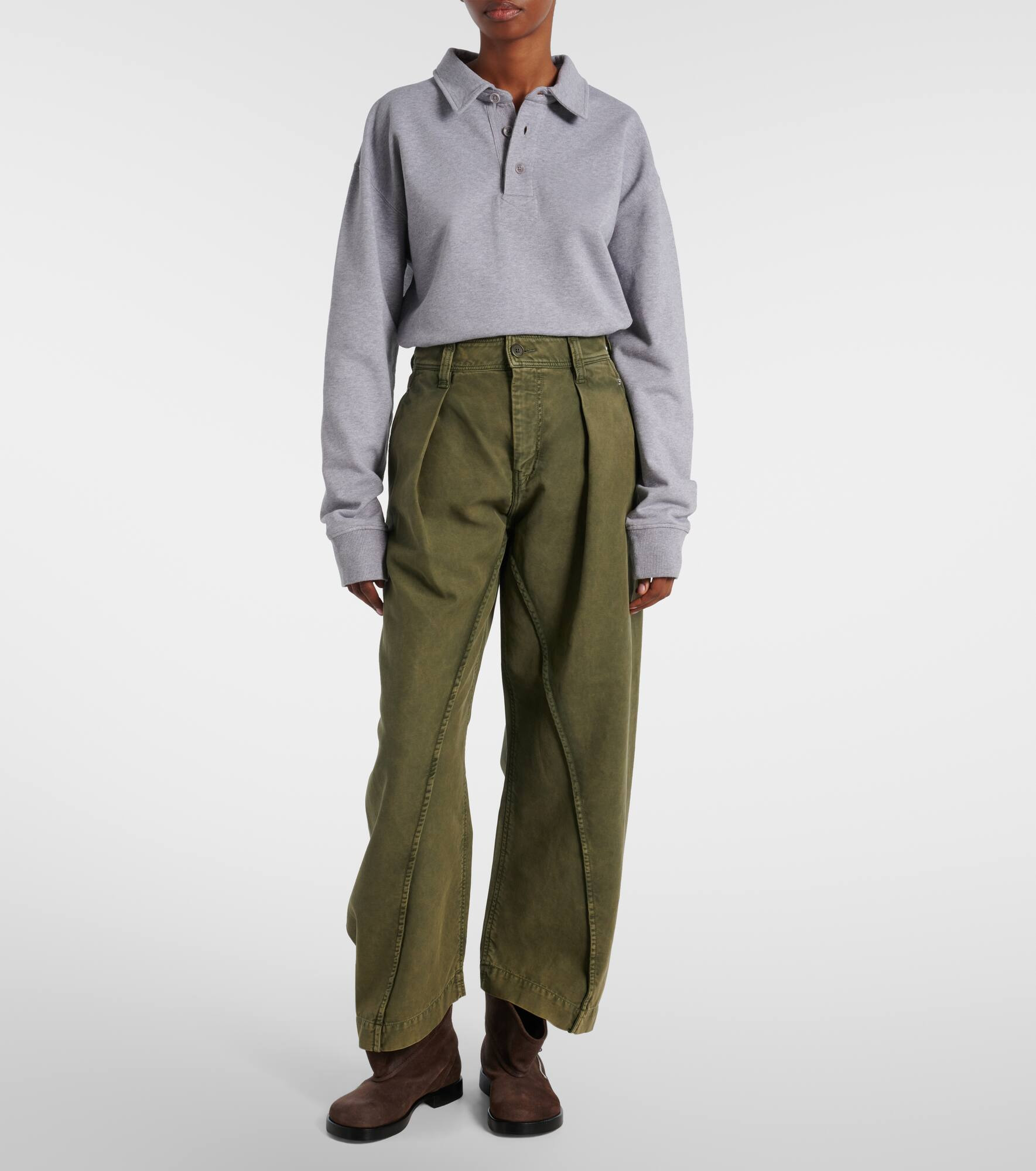 Mid-rise wide-leg jeans - 7