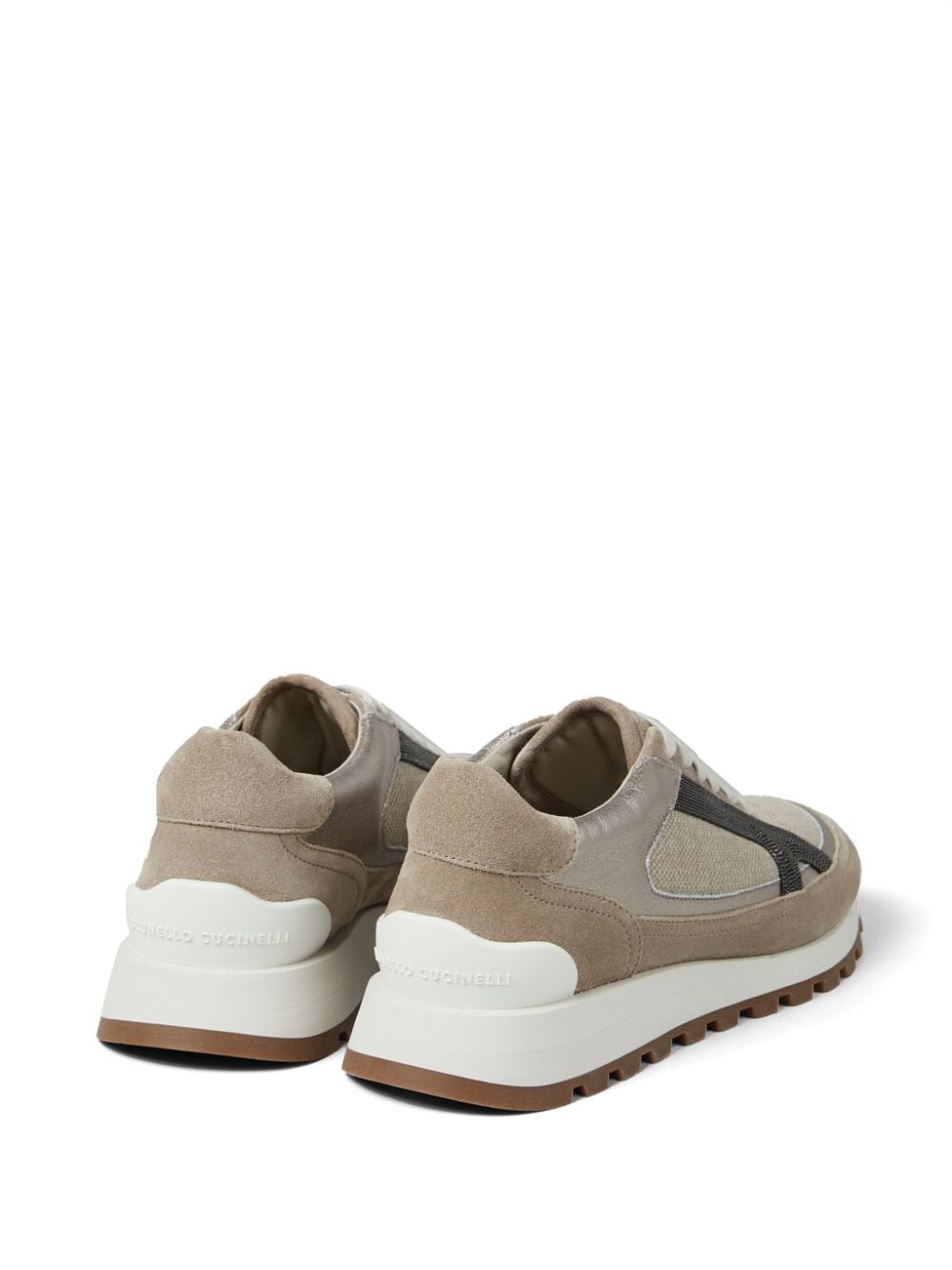 Monili-embellished panelled sneakers - 3