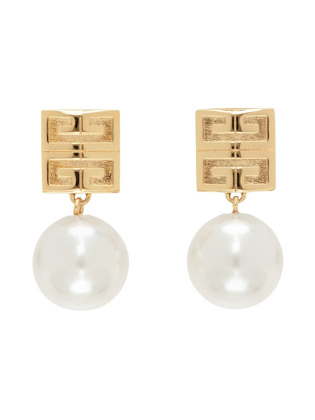 Gold & White 4G Earrings - 1