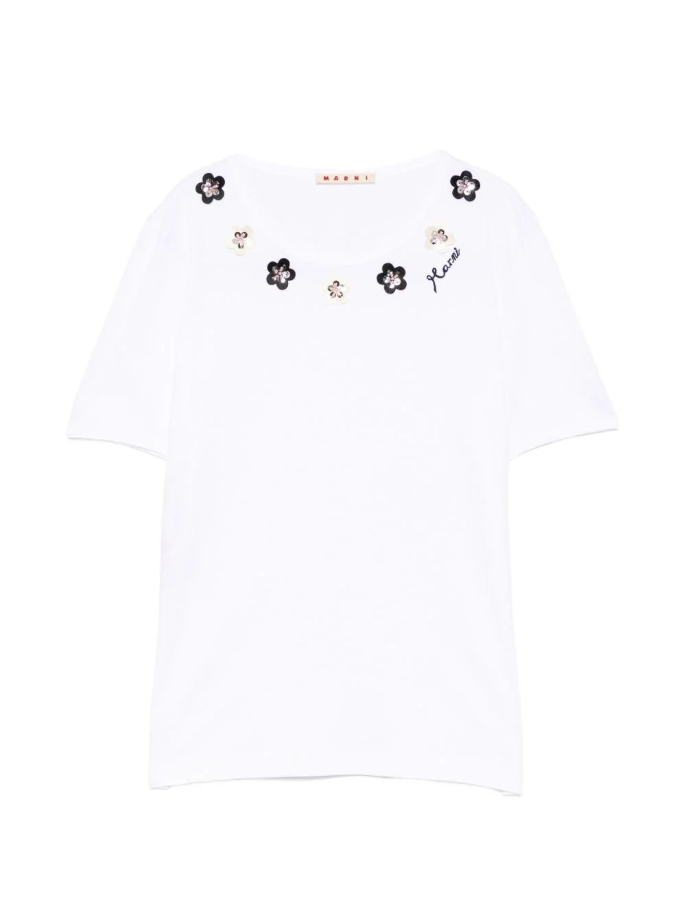 floral-embellished T-shirt - 1