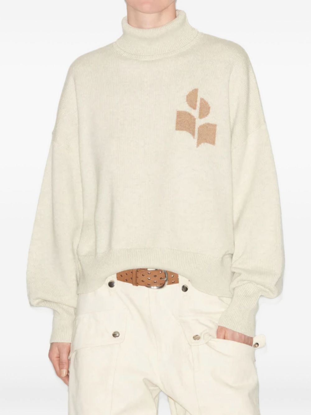 logo-embroidered turtleneck sweater - 3
