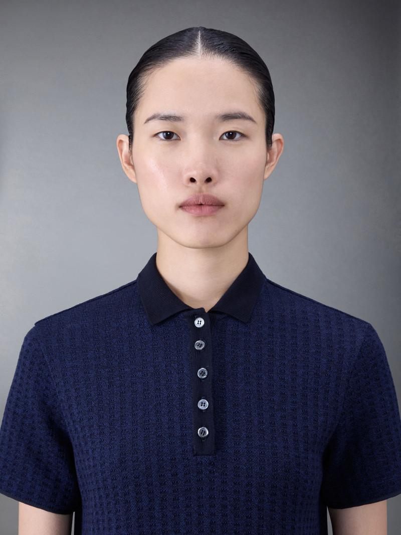 checked jacquard polo minidress 8