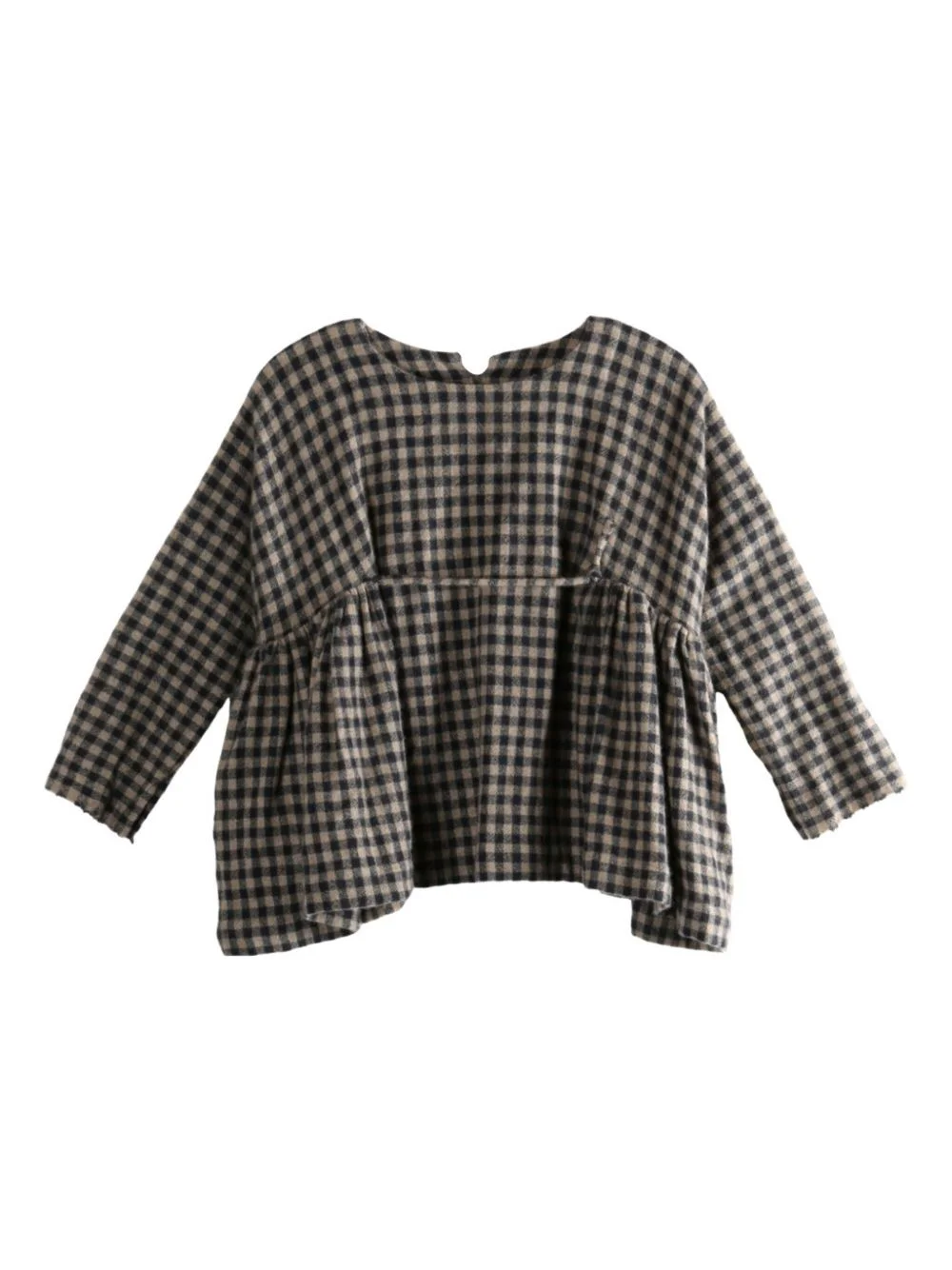 checked blouse - 1