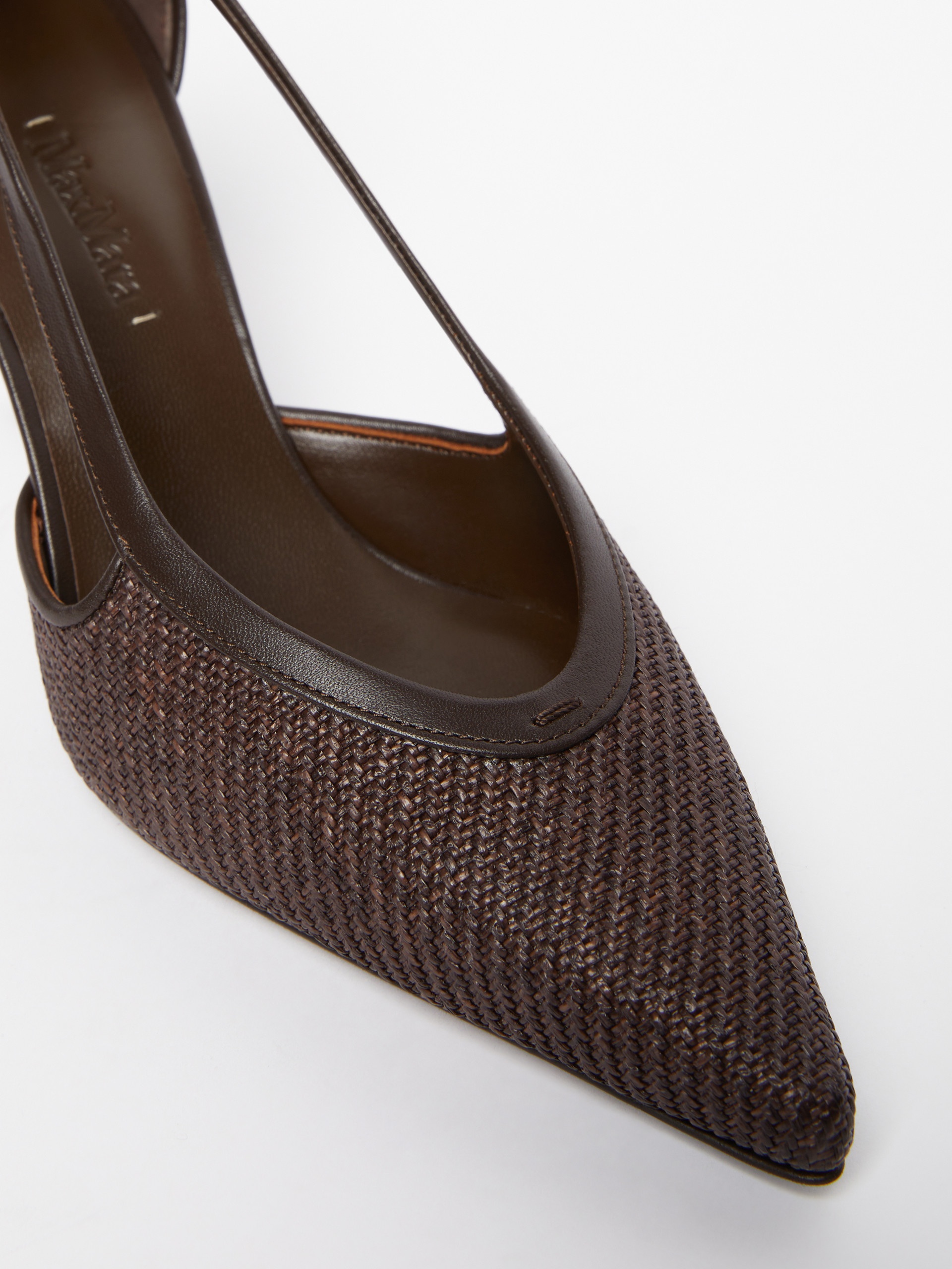 STRAWPUMP Raffia-effect court shoes - 4
