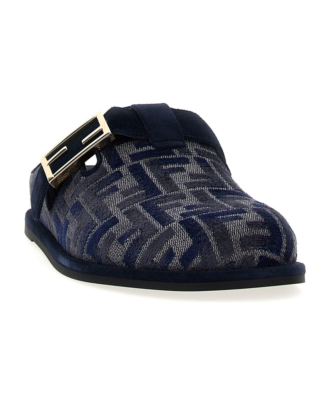 【FENDI】FEEL SABOTS◆8R8448AKZP FENDI: Feel sabots in chenille with FF jacquard monogram