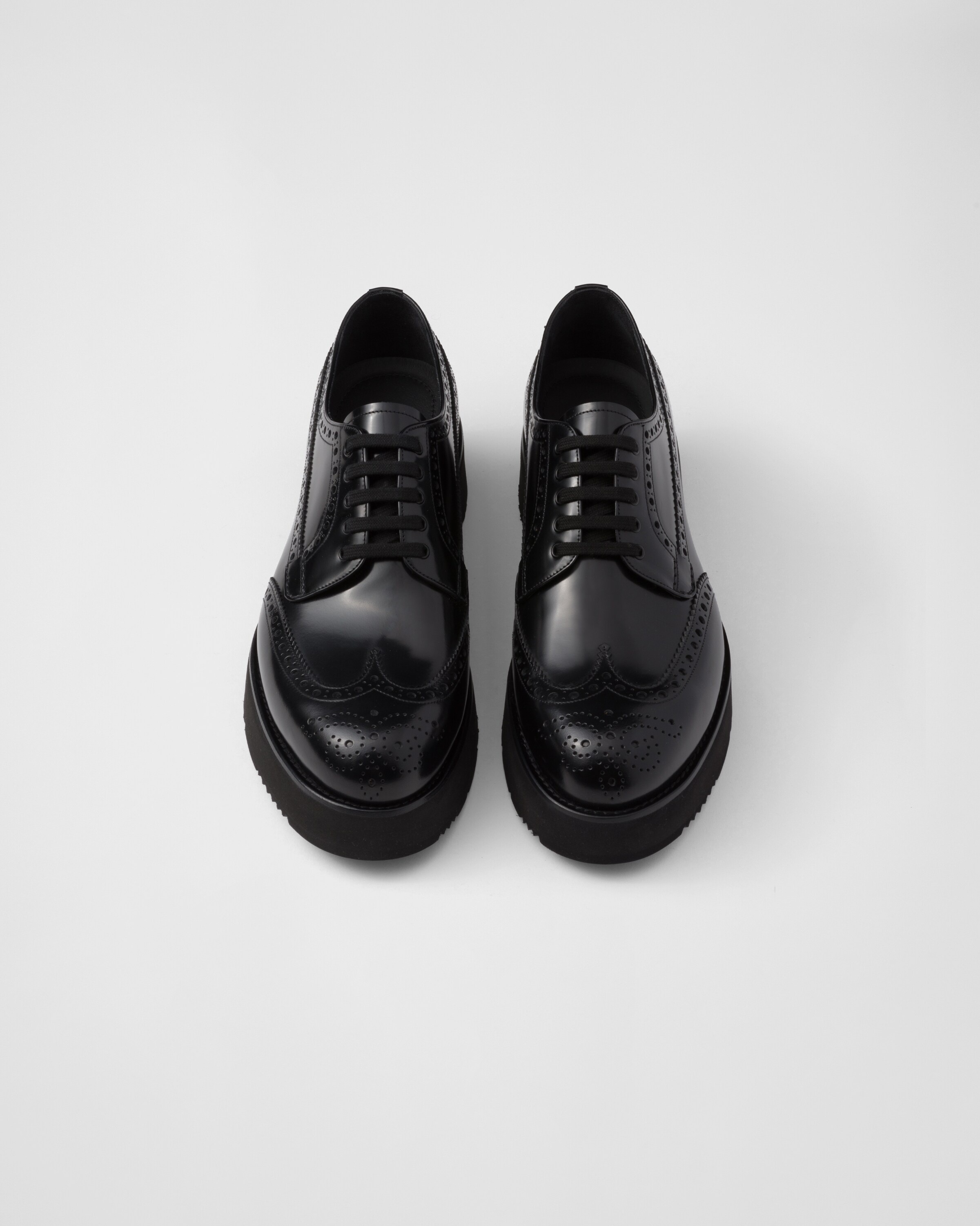 Brushed leather derby brogues - 4