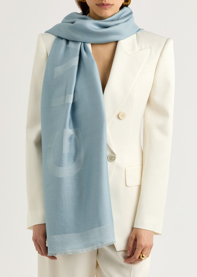 Givenchy Logo-jacquard silk-blend scarf outlook