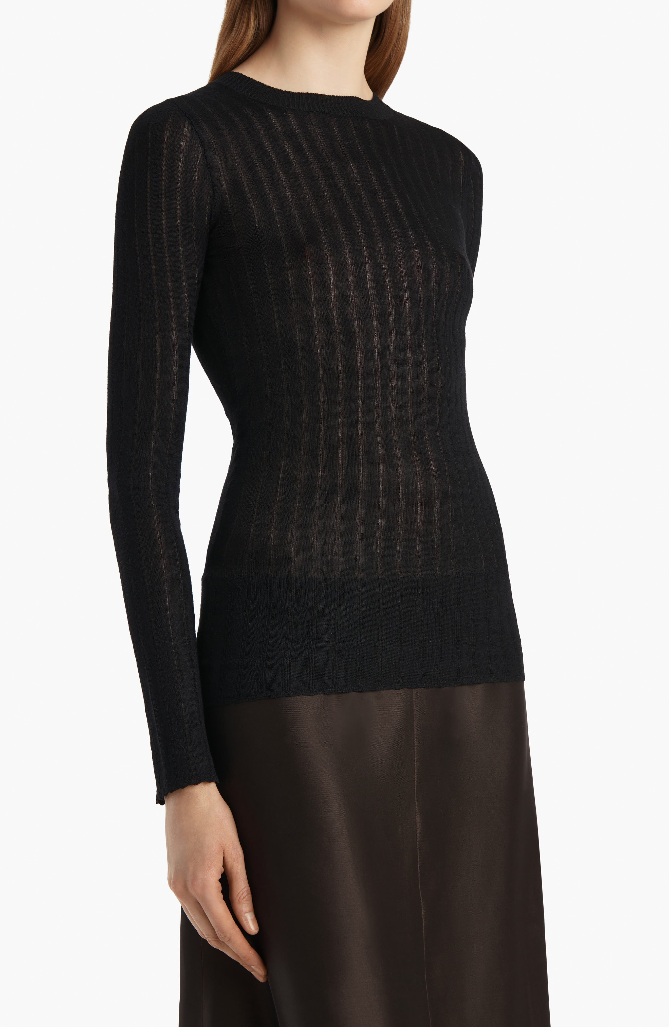 Khaite Elm Silk Blend Top in Black at Nordstrom - 3