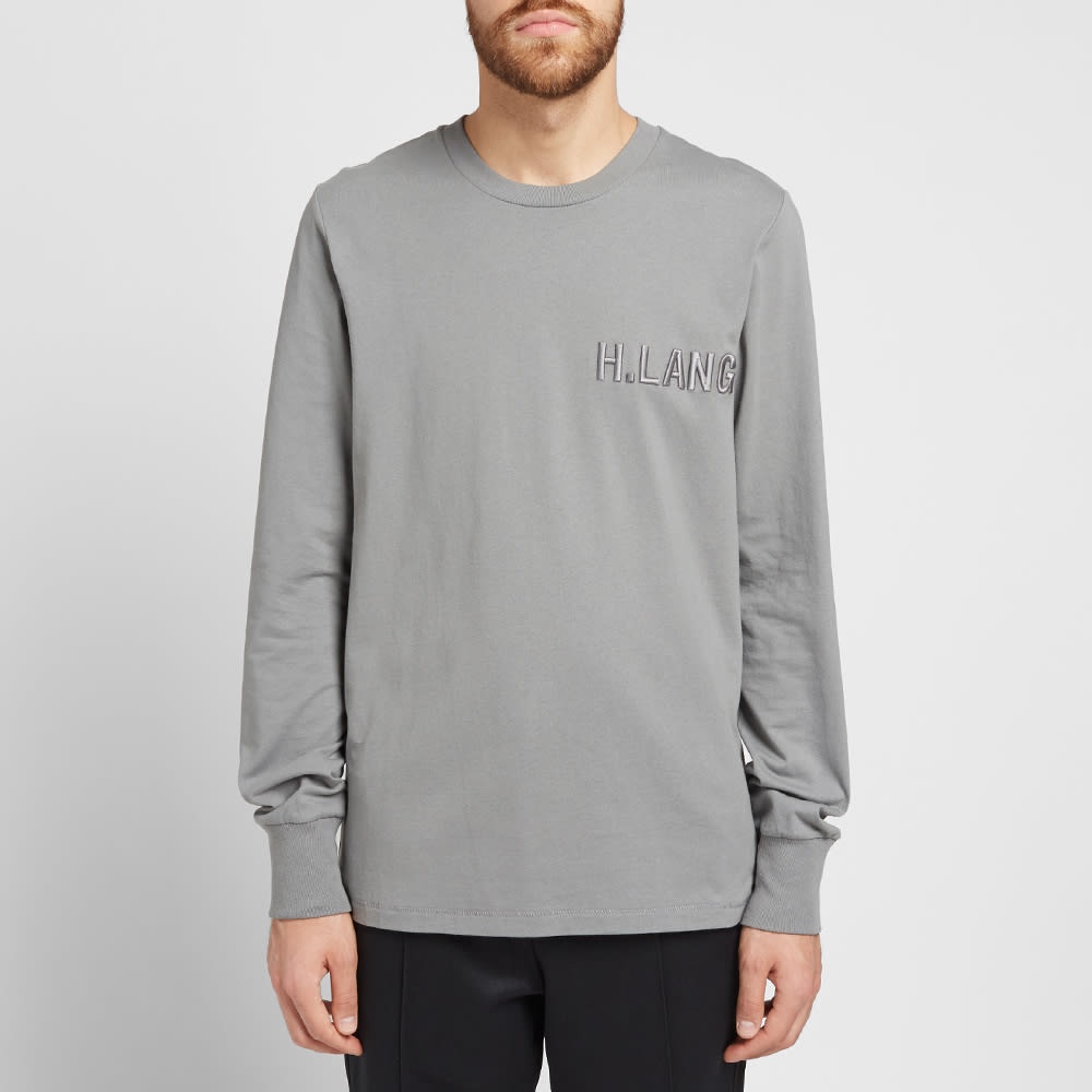 Helmut Lang Long Sleeve Embroidered Logo Tee - 5