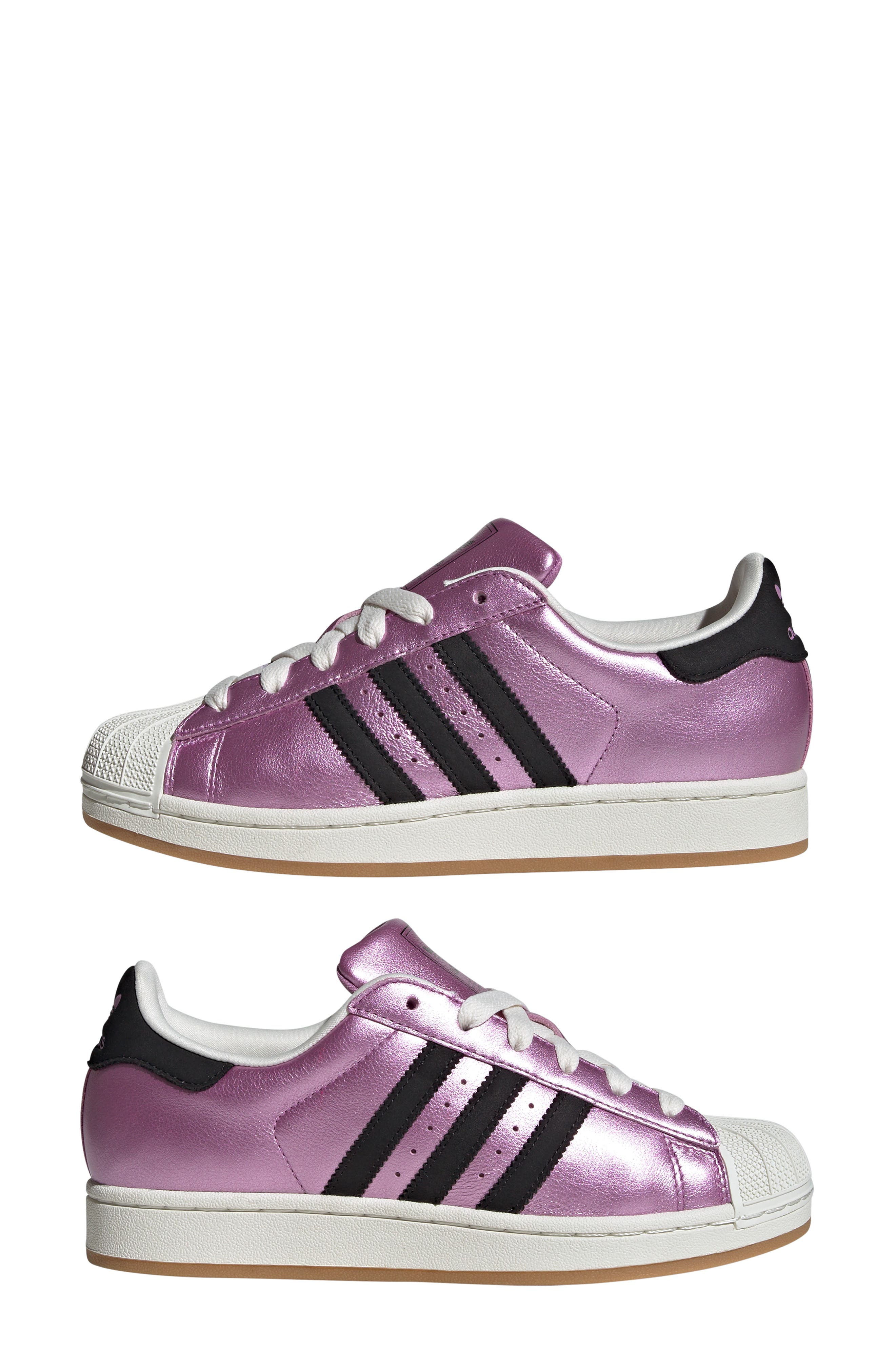 adidas Superstar II Sneaker in Purple/Black/Off White at Nordstrom - 9