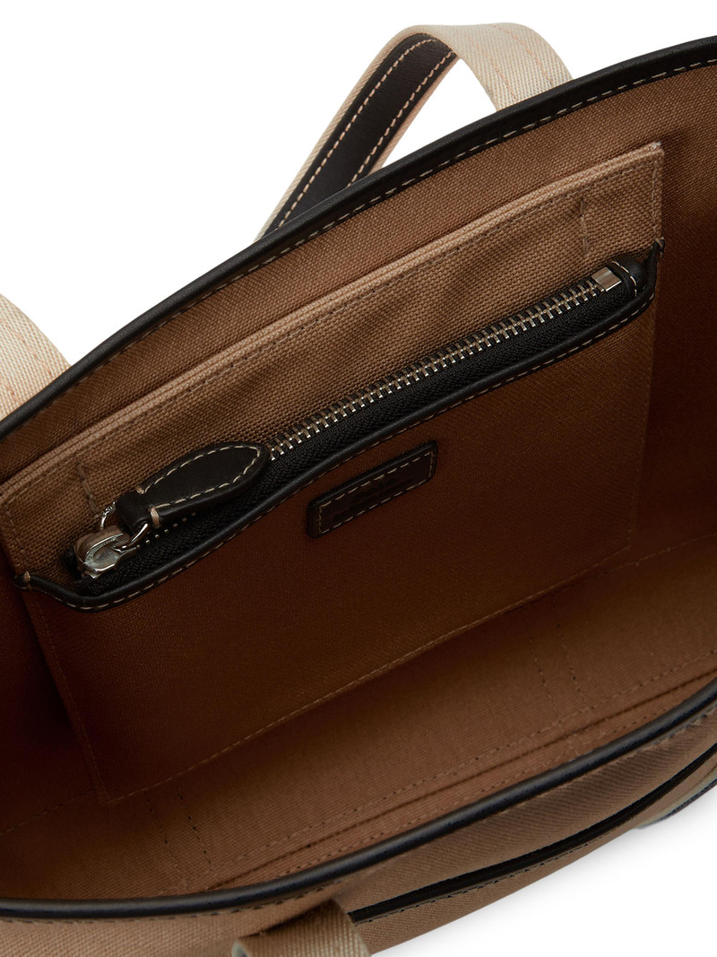 Women's Polo Bear Leather-Trim Canvas Tote Bag - Porcelain Black 4