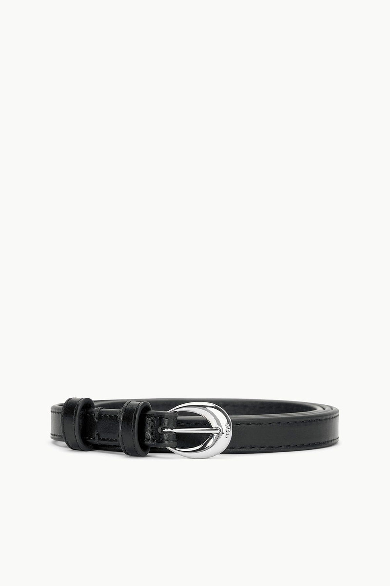STAUD SLIM MOON BUCKLE BELT - 13MM BLACK SILVER 1