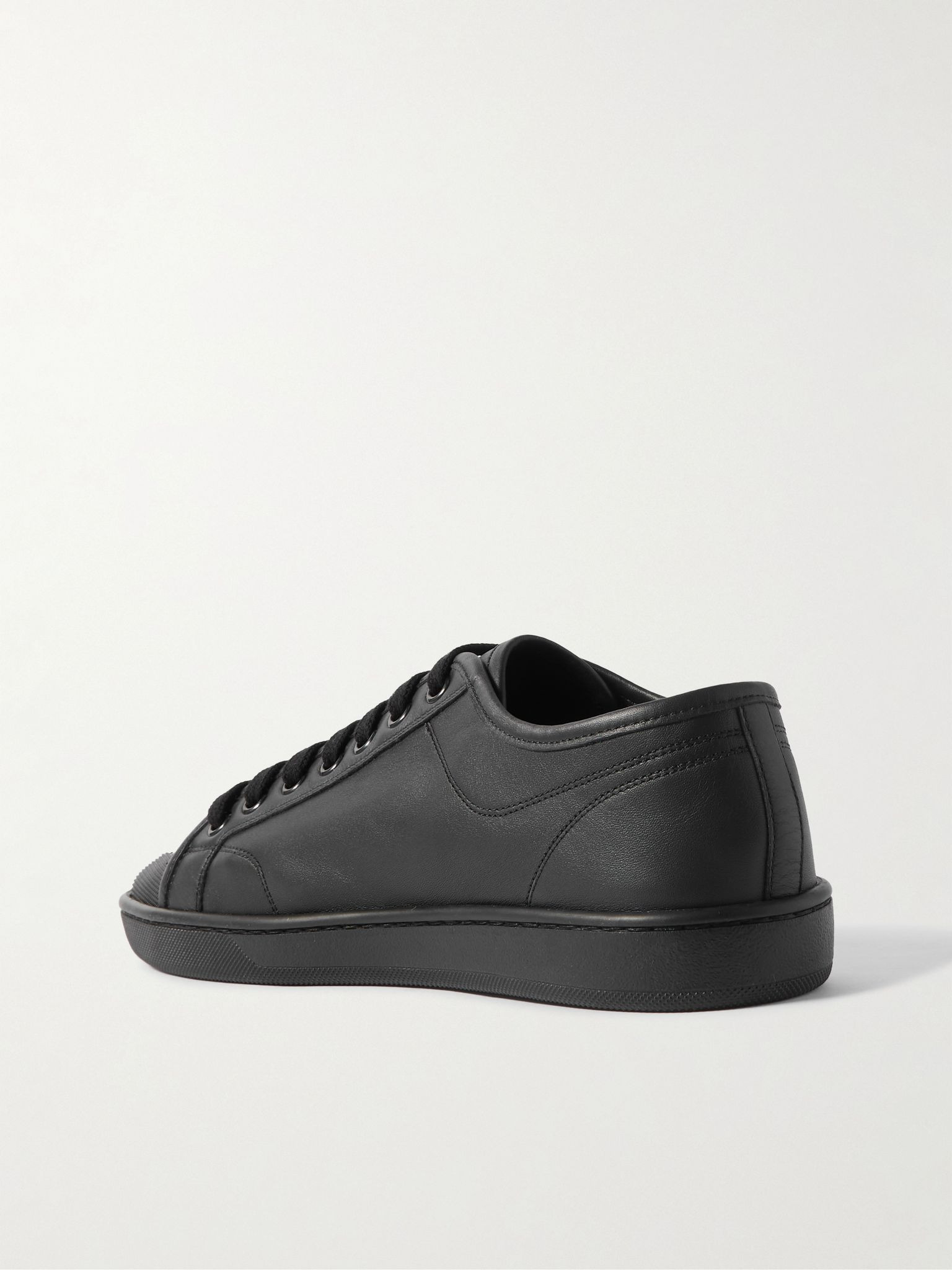 Gym Low Logo-Print Leather Sneakers Black - 4