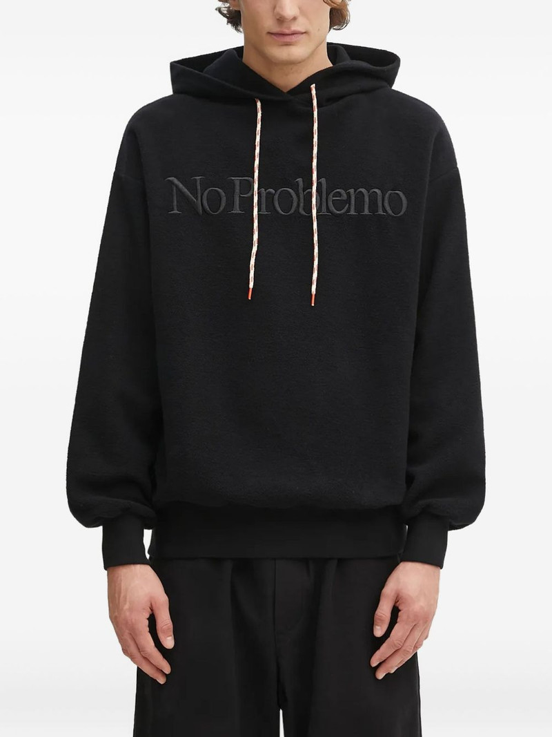 logo-embroidered hoodie 1