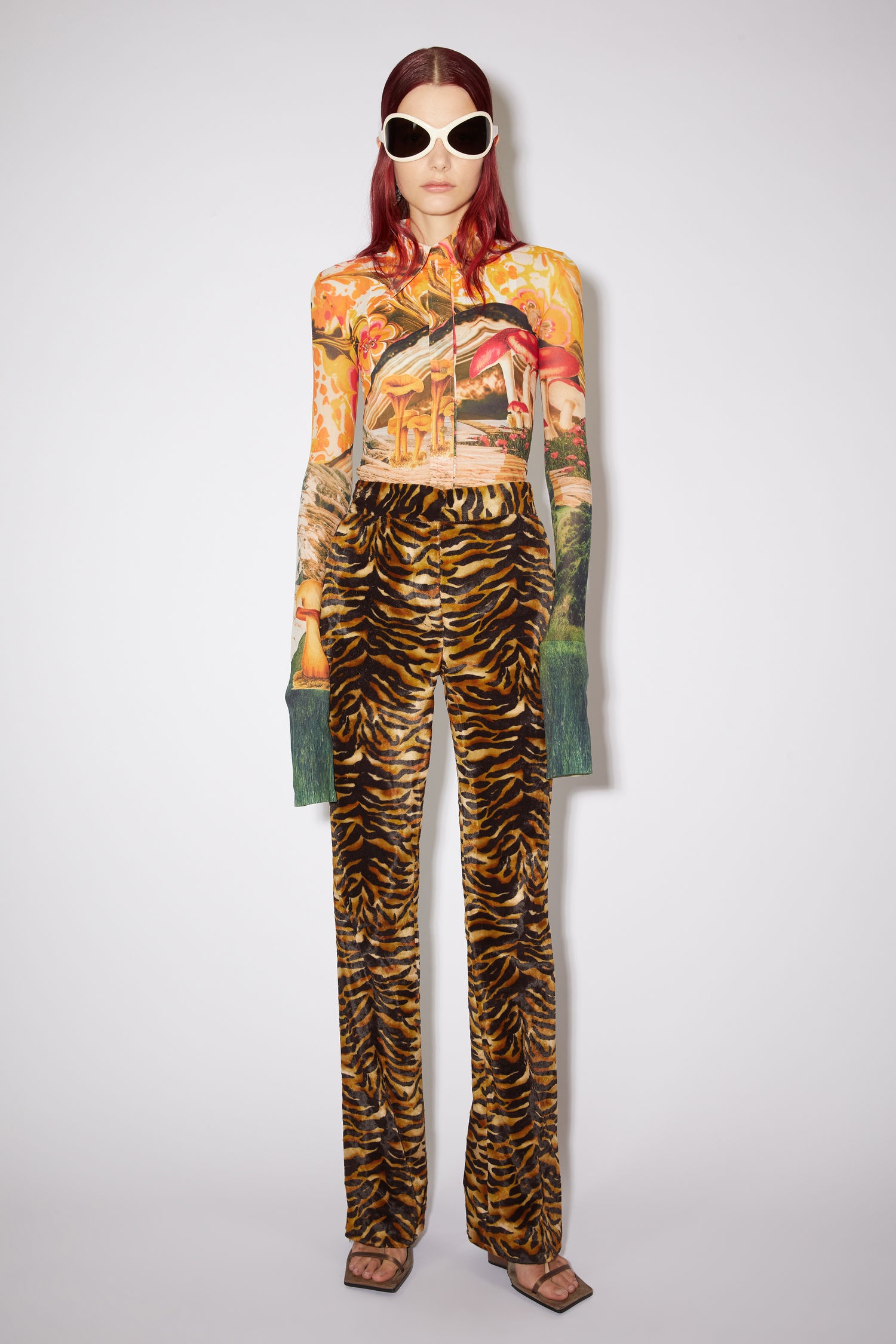 Tiger print trousers - Orange/black - 2