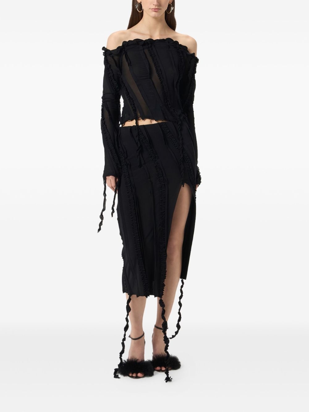 off-shoulder ruffled top - 2