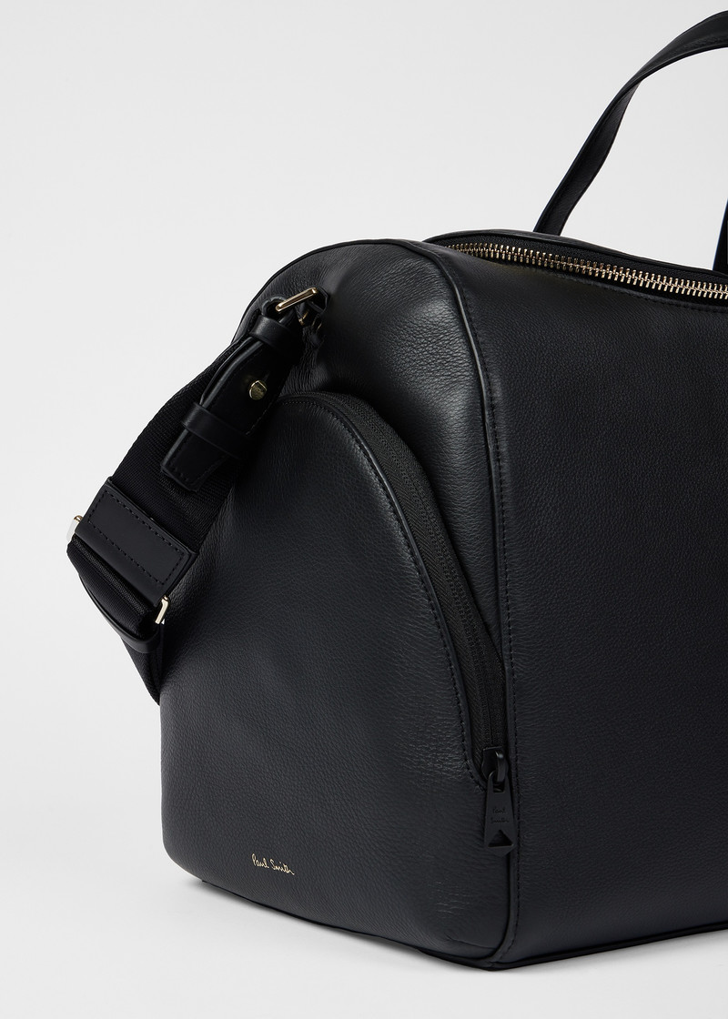 Paul Smith Black Leather 'Signature Stripe' Holdall Bag outlook