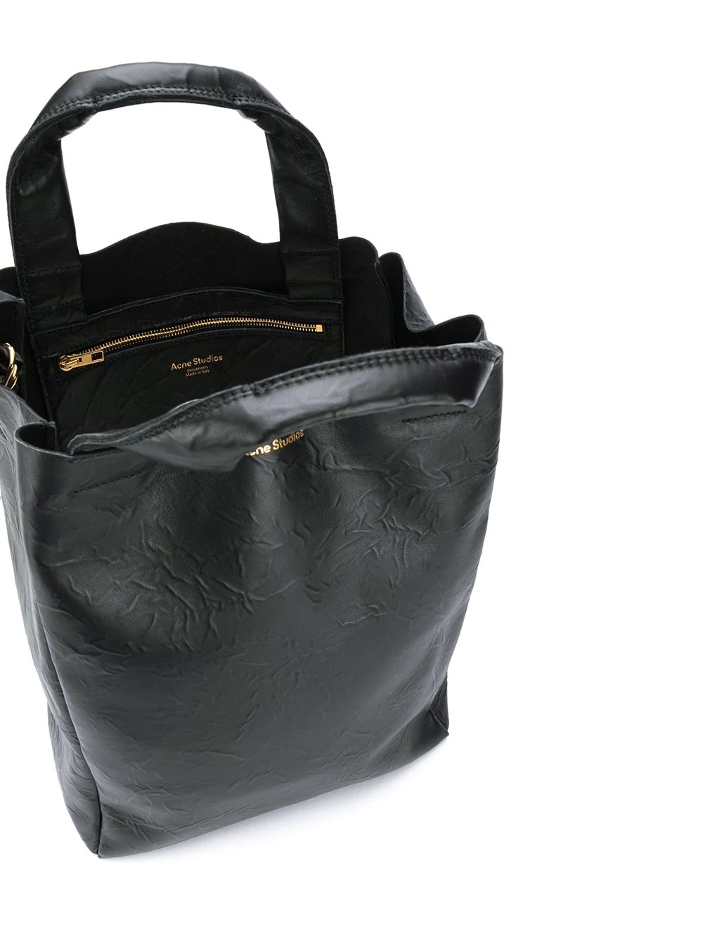 lambskin crinkle tote bag - 5